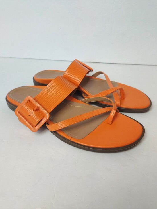 Vionic Shoes - VIONIC Julep Slide Sandal Strappy Buckle Detail Flat Summer Shoes Orange Size 9